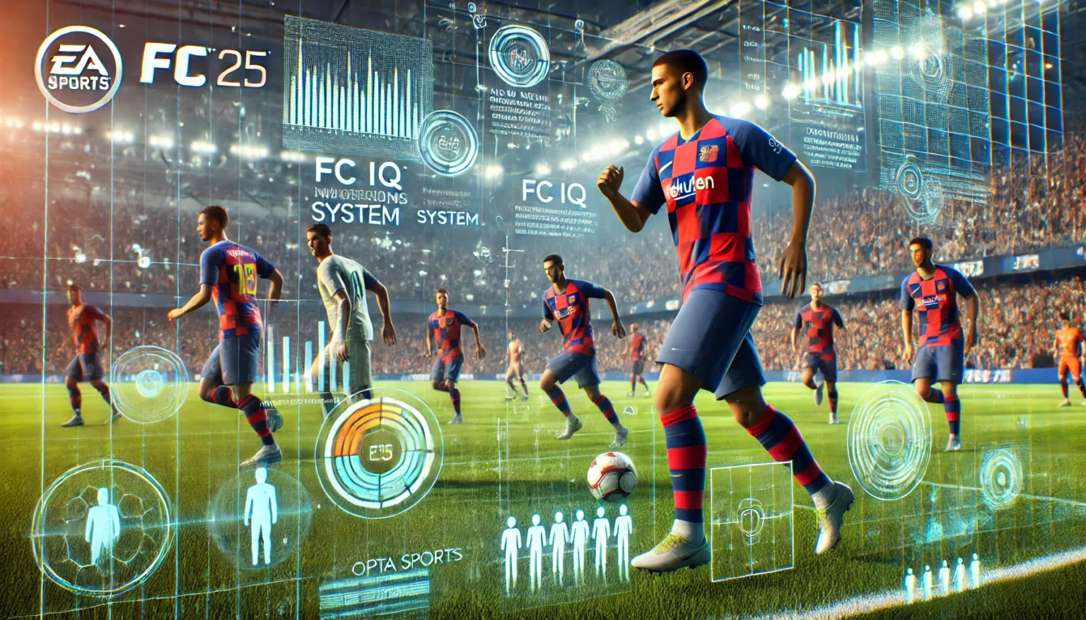 scena dettagliata dal trailer di EA Sports FC 25, evidenziando il nuovo sistema FC IQ in azione