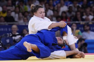 Alice Bellandi in azione durante la finale olimpica di judo 78kg