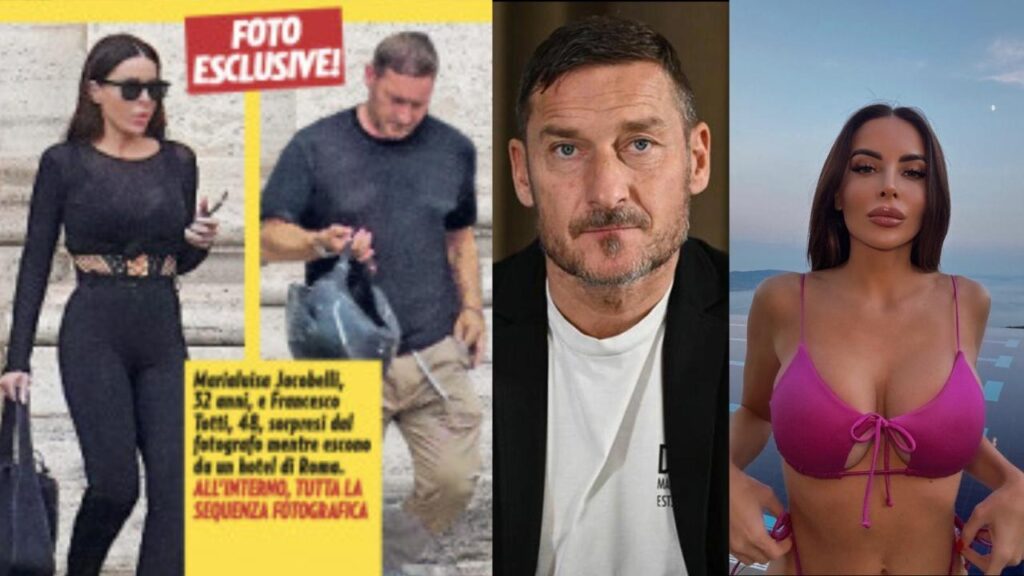 Totti e Marialuisa Jacobelli vengono paparazzati mentre escono da un hotel di Roma assieme dal settimanale Gente