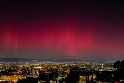 Una foto di Nick Dubaz che mostra l'aurora boreale nella notte tra il 10 e '11 ottobre 2024 nel vicentino